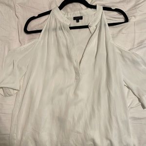 Open shoulder white blouse